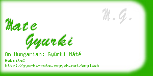 mate gyurki business card